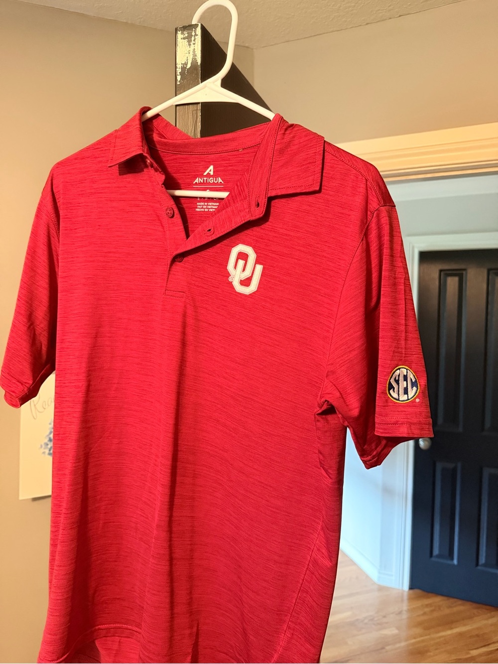 Antigua Men's Red OU Embroidered Polo